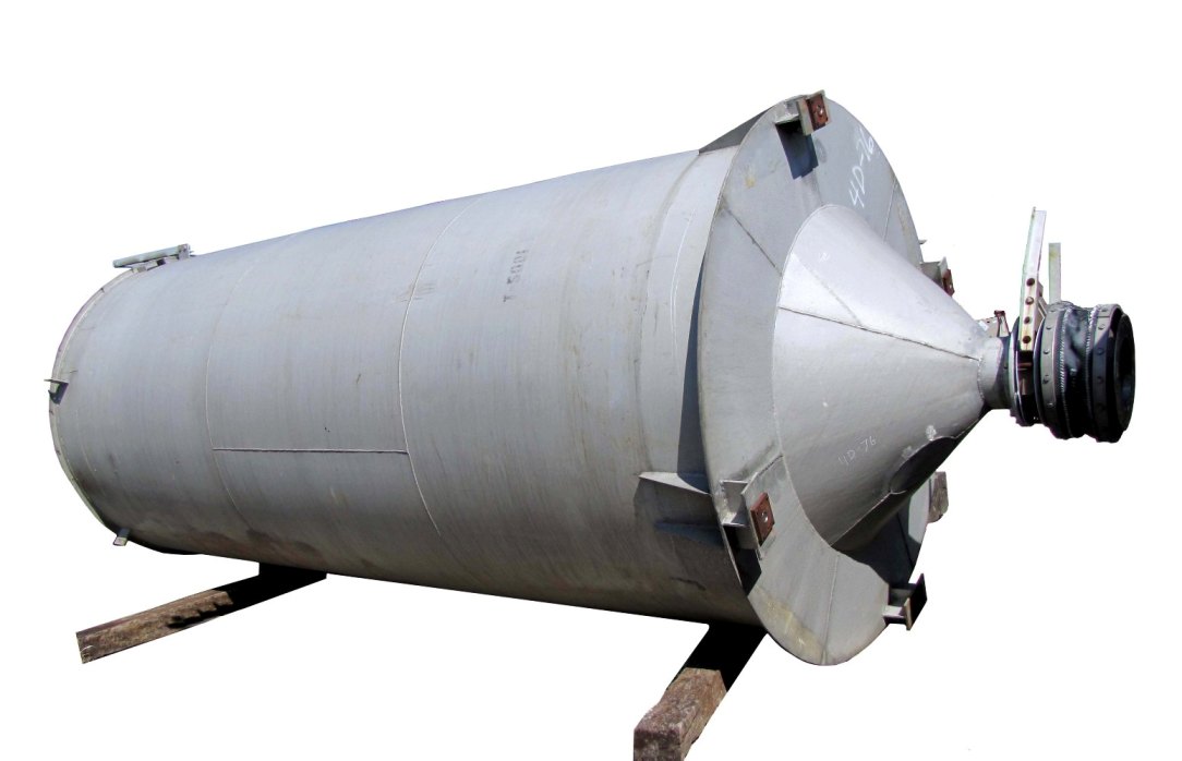 Aluminum Storage Silo. 8'Dia. x 20' plus cone bottom. Approx. 7500 Gallon (1,000 Cu.Ft.) Capacity